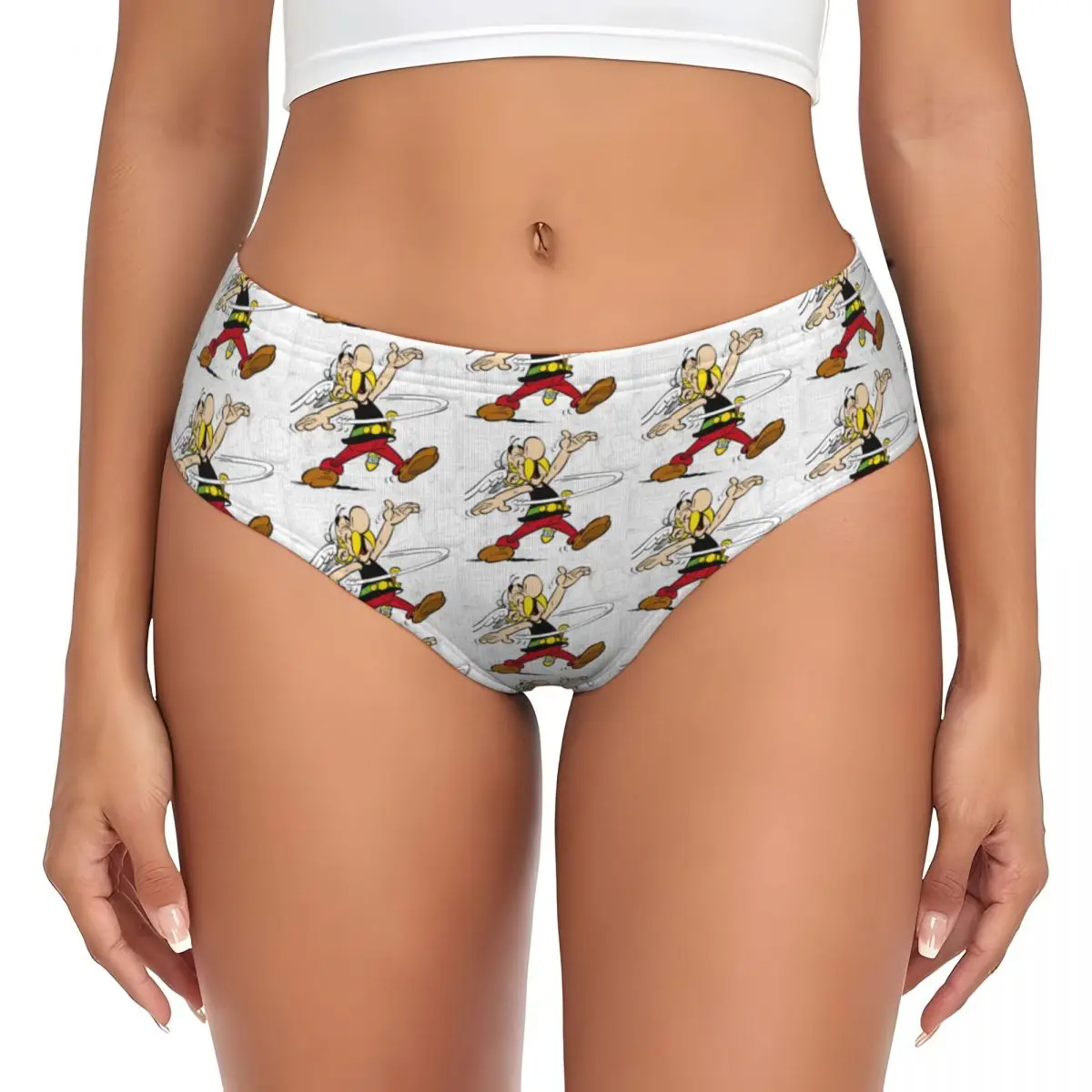 Custom Asterix And Obelix Briefs Underwear Women's Comfortable Stretch French Comic Cartoon Panties
