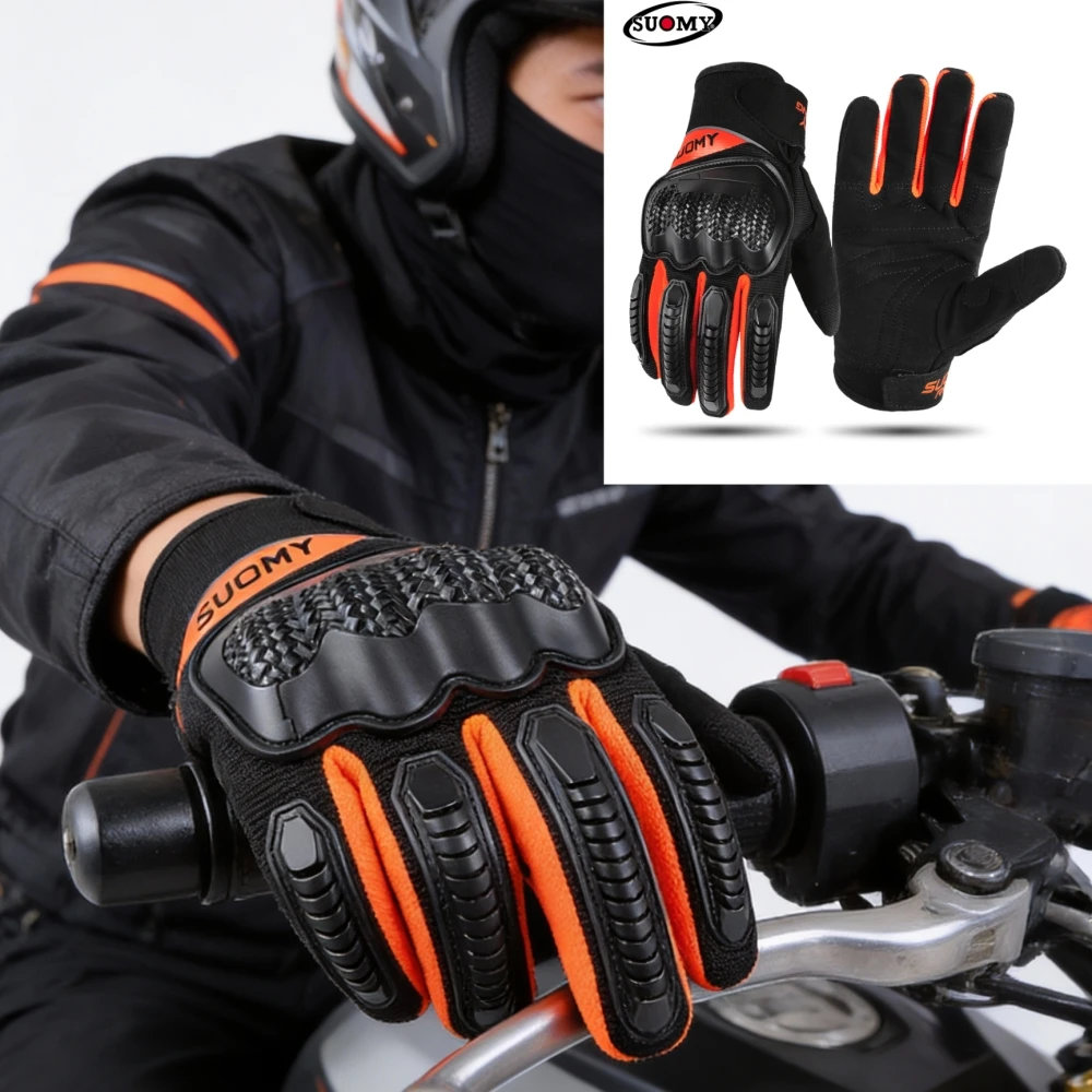 

SUOMY Summer Breathable Motorcycle Gloves Anti-fall Motocross Touchscreen Guantes Women Motorbike MTB Gloves Moto Accessories