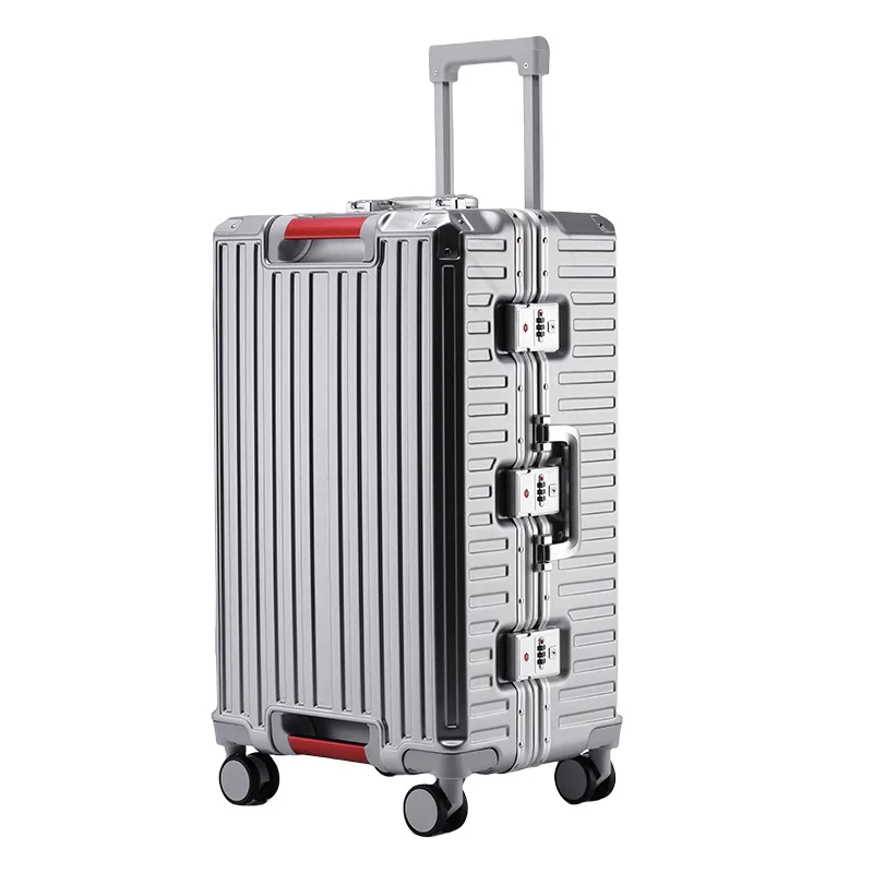 

28 inch Large-capacity Luggage Travel Suitcase Aluminium Frame Trolley Case Durable PC Password Lock Suitcase on Five wheels