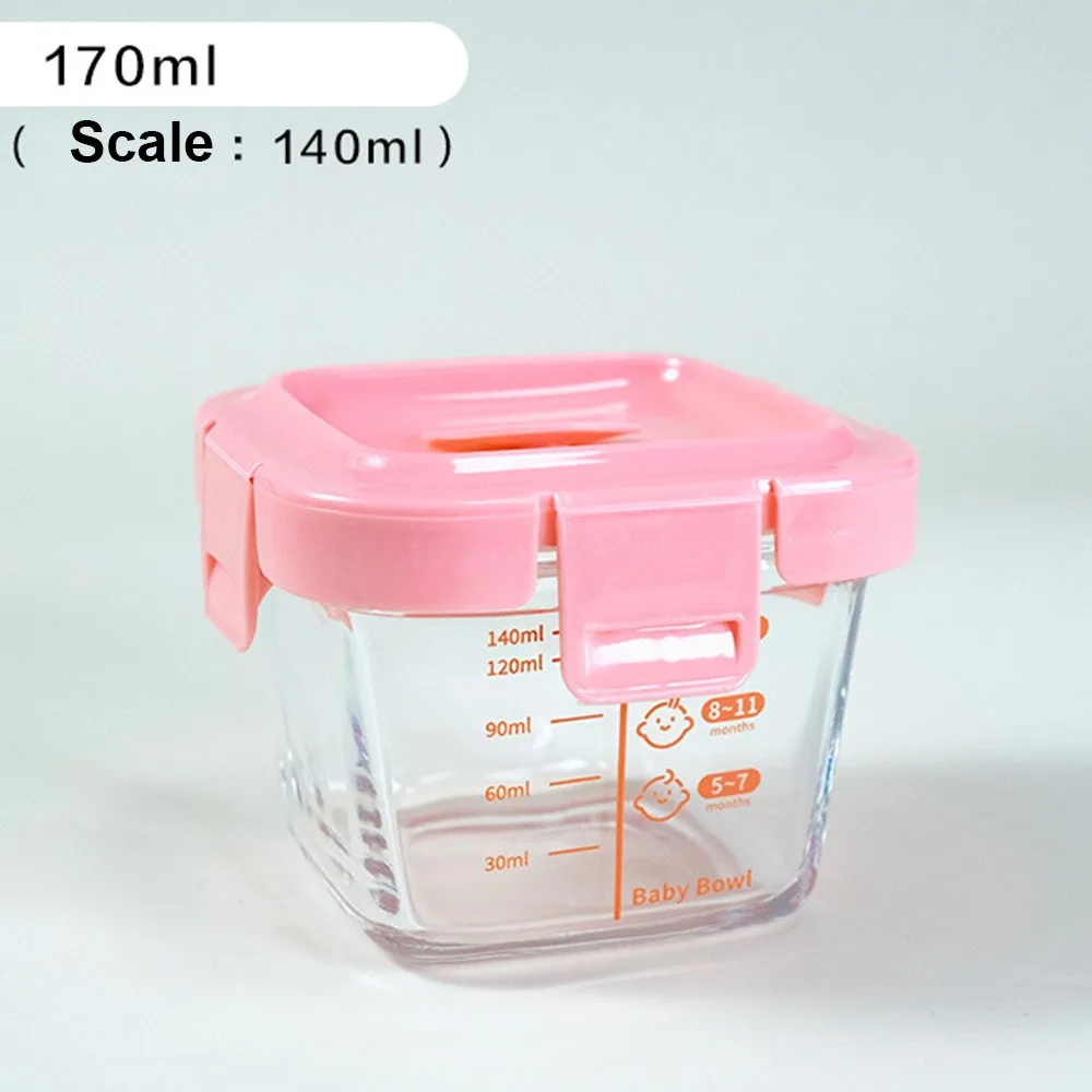

Fashion 170ml Food Storage Box Frozen Glass Food Glass Cup Microwave Safe Food Storage Jar Little Ones