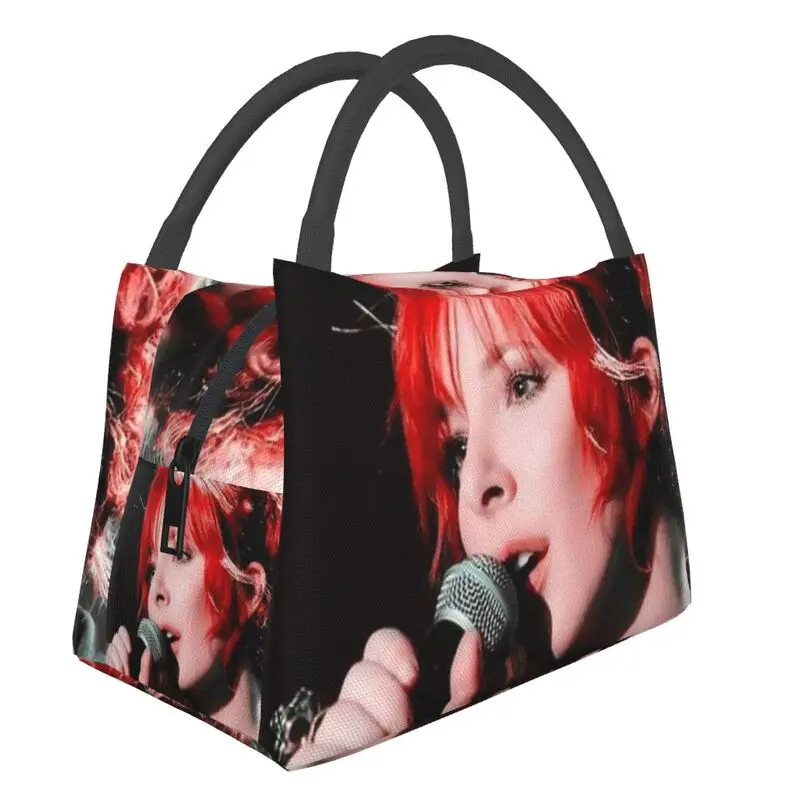 

Beautiful Mylene Farmer Insulated Lunch Bags for Women French Singer Resuable Thermal Cooler Bento Box Outdoor Camping Travel