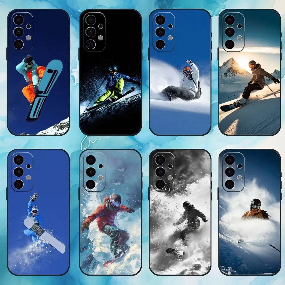 

Skiing Snow Snowboard Ski Phone Case For Samsung S25,S24,S21,S22,S23,S30,Ultra,S20,Plus,Fe,Lite,Note,10,9,5G Black Cover
