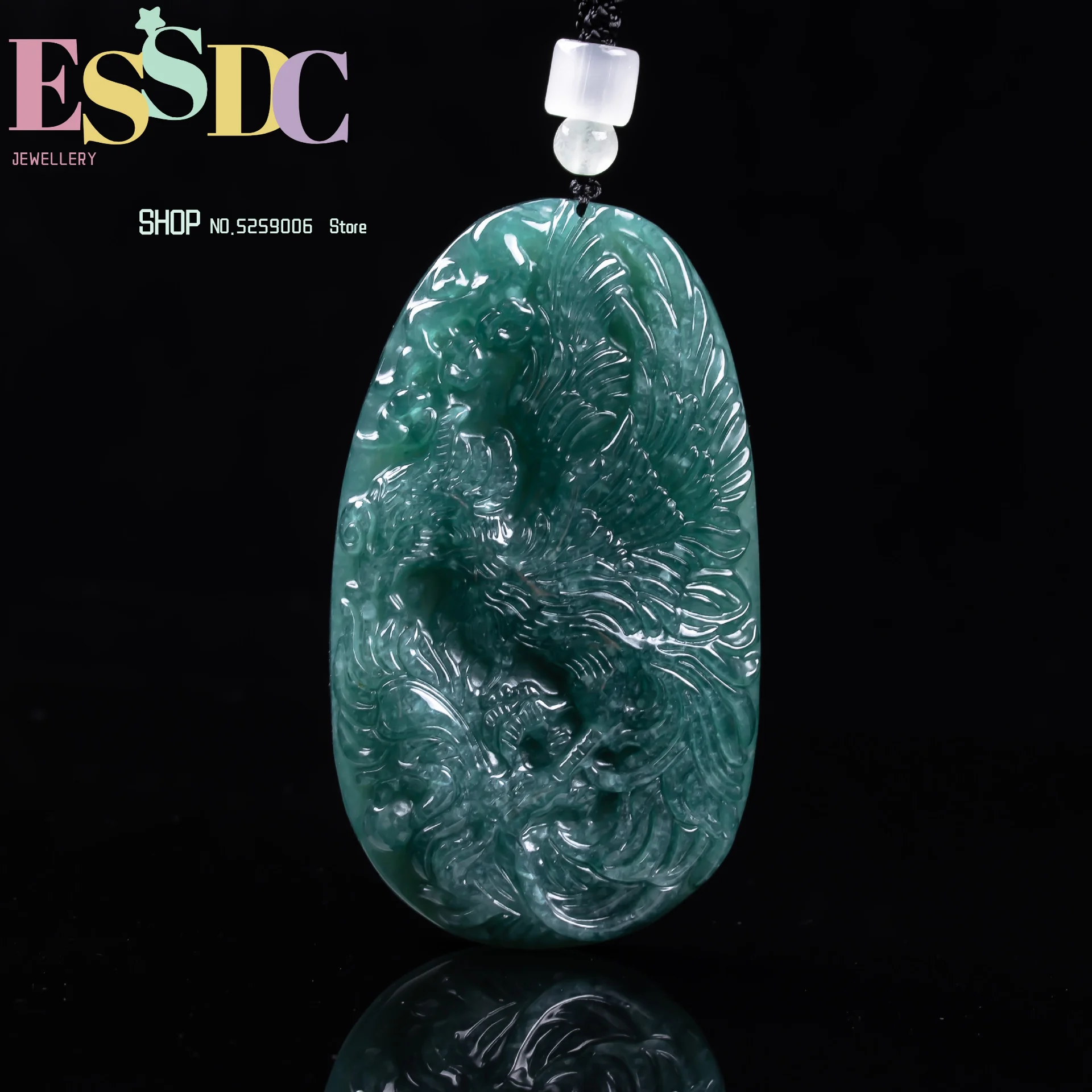 Grade A Natural Myanmar Jadeite Phoenix Pendant Necklace Real Jade Gemstone Talismans Charm Luxury Fashion Gifts for Women