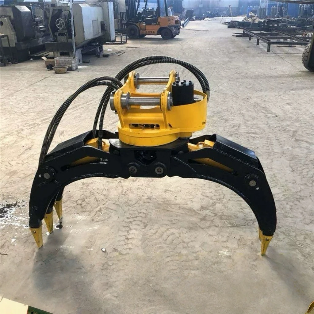 RIBETTER Hydraulic Rotating Stone Wood Grapple 4-50t Excavator New Condition Attachment Construction Farm Industries 2400mm Max