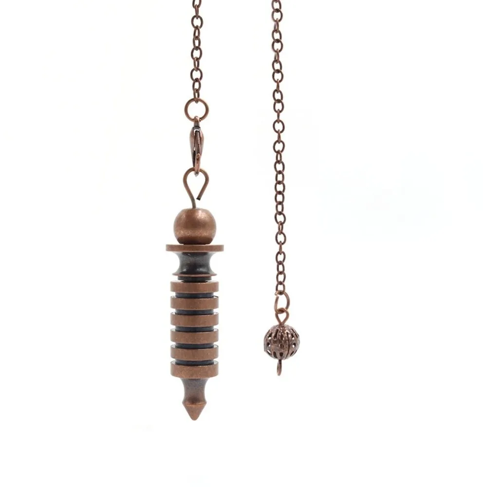 Dowsing Witch Spiritual Pendulos Pointed Meditation Energy Isis Pendulum Spiral Copper Cone Metal Pendulum Jewelry Gift