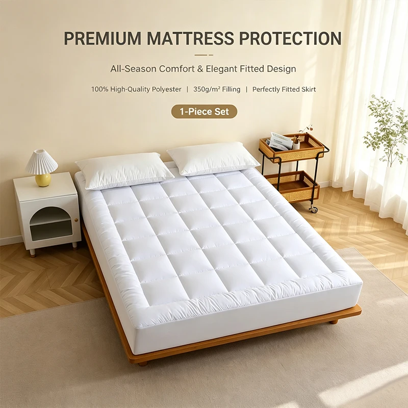 3 Piece Bedding Set - Mattress Protector And 2 Pillowcases 50x70cm Comforter Cover Breathable Bedding Accessories