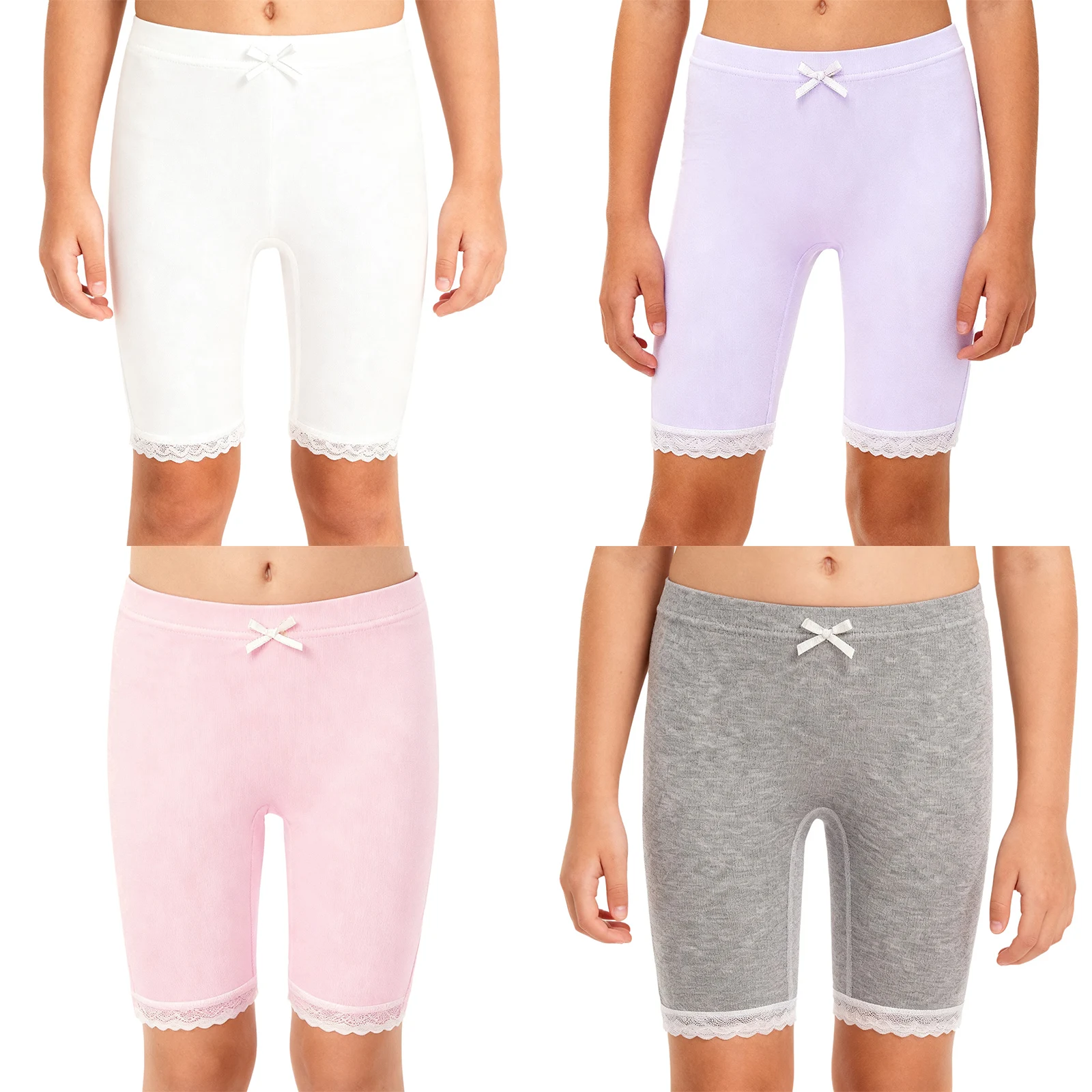 أطفال بنات مطاطا حزام الدانتيل تقليم الباليه الرقص السراويل الملابس الداخلية منتصف الفخذ طول سراويل للمدرسة عارضة تجريب اليوغا الصالة الرياضية #6