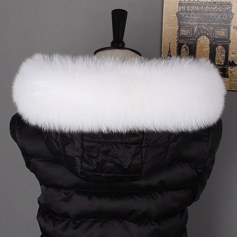 Winter women 100% Natural Real Fox Fur Collar Scarf Genuine Fox Fur Scarves for Hood Fur Collar Scarf Handmade Fur shawl