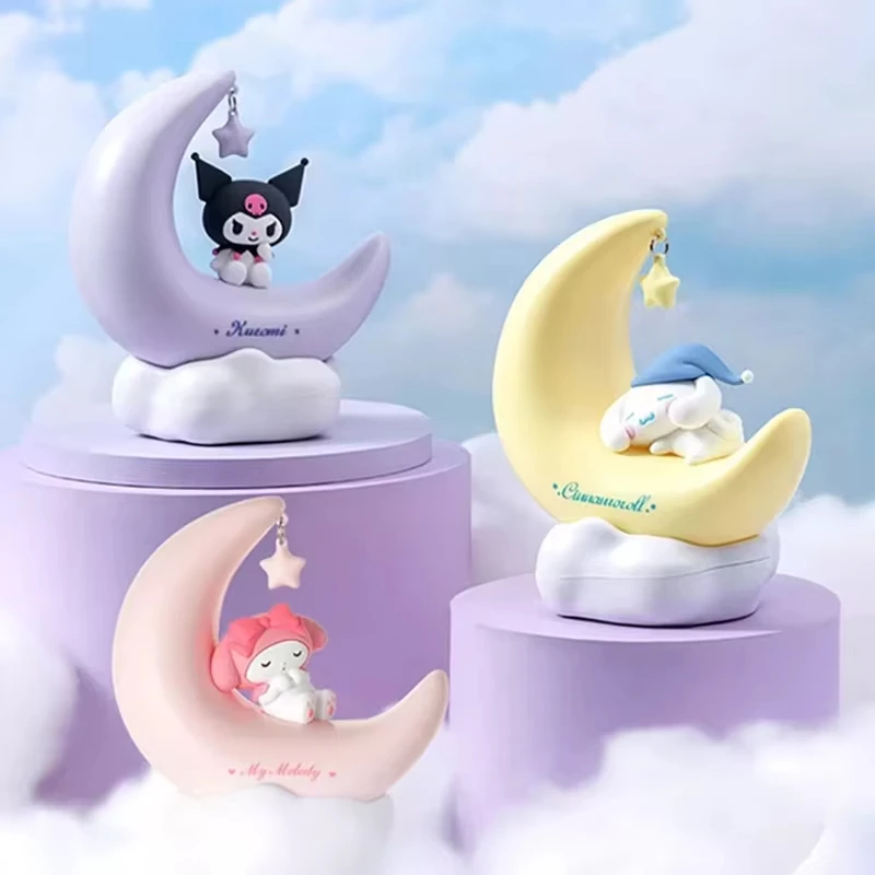 

Ночник в форме полумесяца Kuromi My Melody, светящийся маленький орнамент, светодиодный светящийся мультяшный настольный светильник, подарок на день рождения