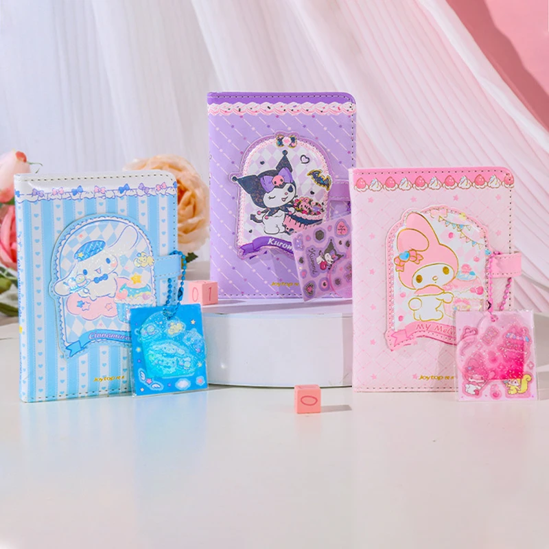 

Sanrio Cartoon Shaped Magnetic Buckle Notebook Kawaii Stationery School Students Girl Notepad Gift Sanrio Stickers