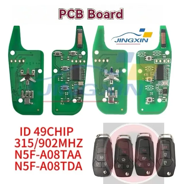 Jingxin Fernbedienungs-Flip-Autoschlüssel-Leiterplatte für Ford PCB Fusion 2013-2016 3/4 Tasten 315MHz FCC ID: N5F-A08TAA N5F-A08TDA 5923667 – Detail 2