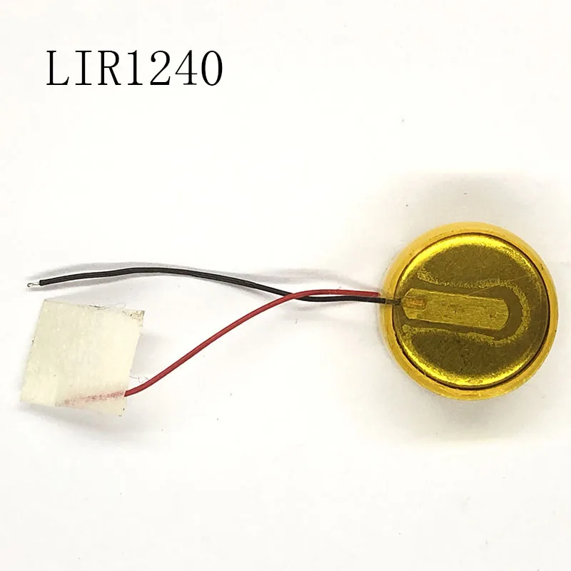 1PCS/LOT LIR1240 with line Lithium battery for Bluetooth headset mouse welding wire 3.6v rechargeable coin cell