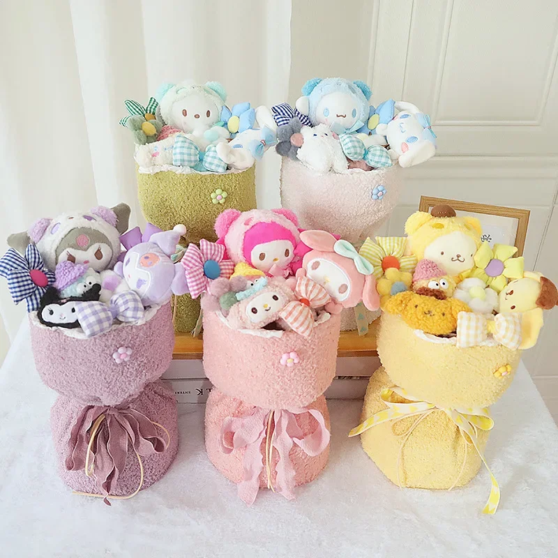 

Sanrio Kawaii My Melody Pom Purin Cinnamoroll понравилось Kuromi плюшевые цветы мультфильм Валентина подарок на выпускной