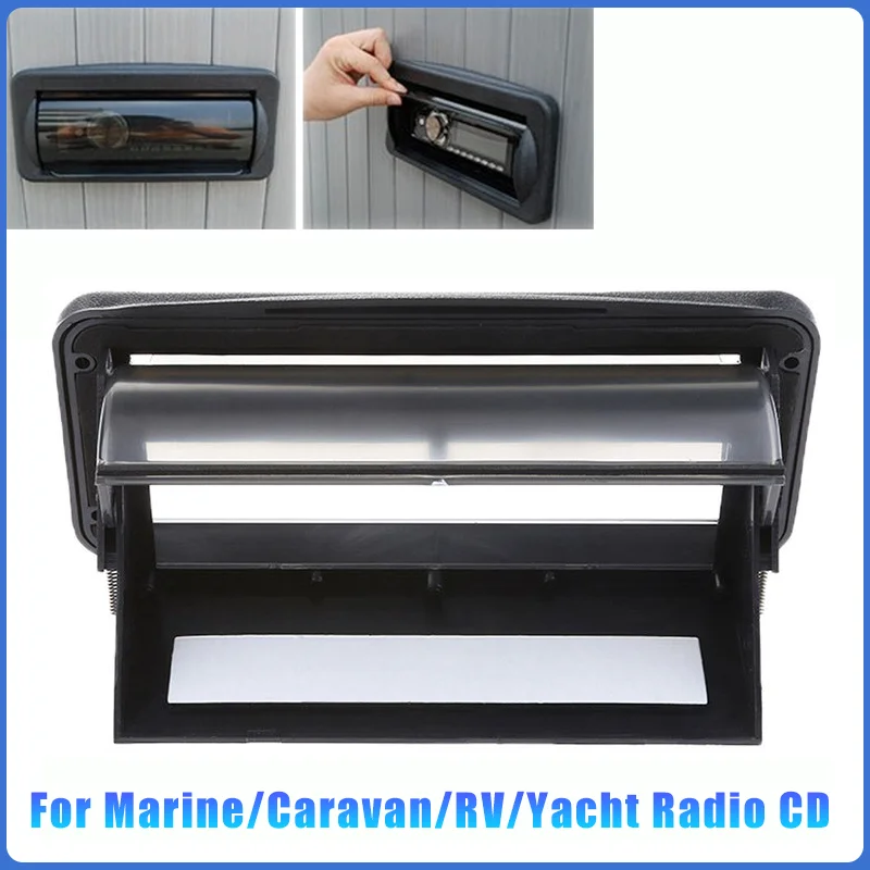 

for Marine/Caravan/RV/Yacht Radio CD MP3 DVD Etc Boat Flush Mount Stereo Cover Housing Radio Splash Guard ABS Waterproof