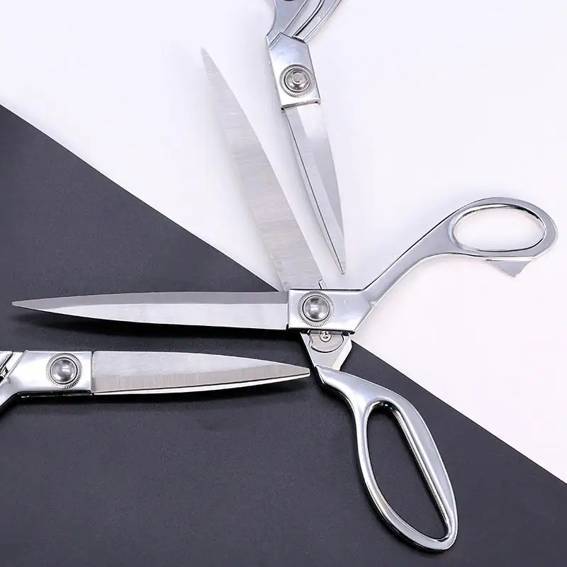 8.5/9.5/10.5In Tailor Large Scissors Professional Manganese Steel Sewing Scissors Silver Scissors