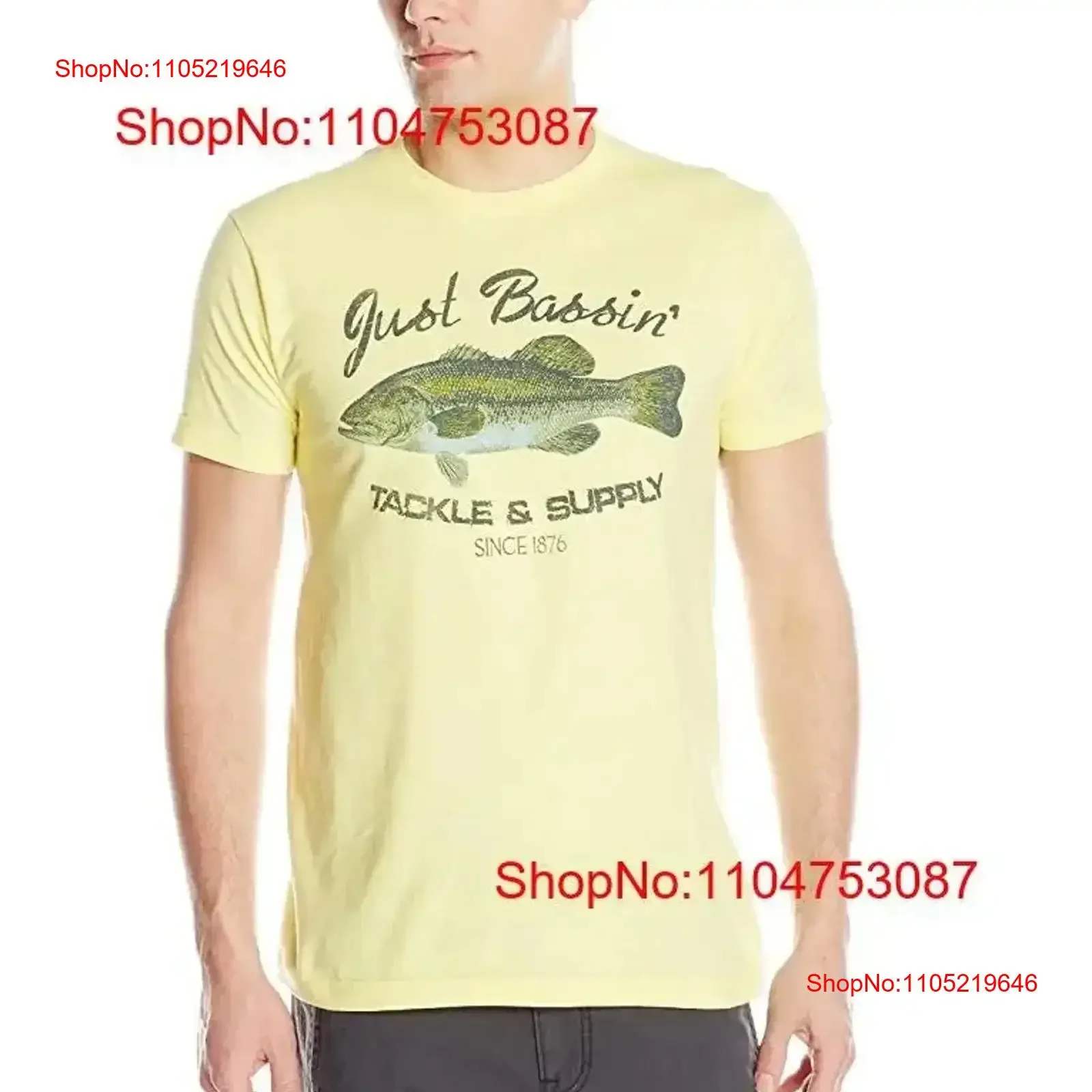 New G H Bass Co Just Bassin Pineapple Slice T Shirt vintage Washed graphic streetwear Casual Slightly Versatile Breathable
