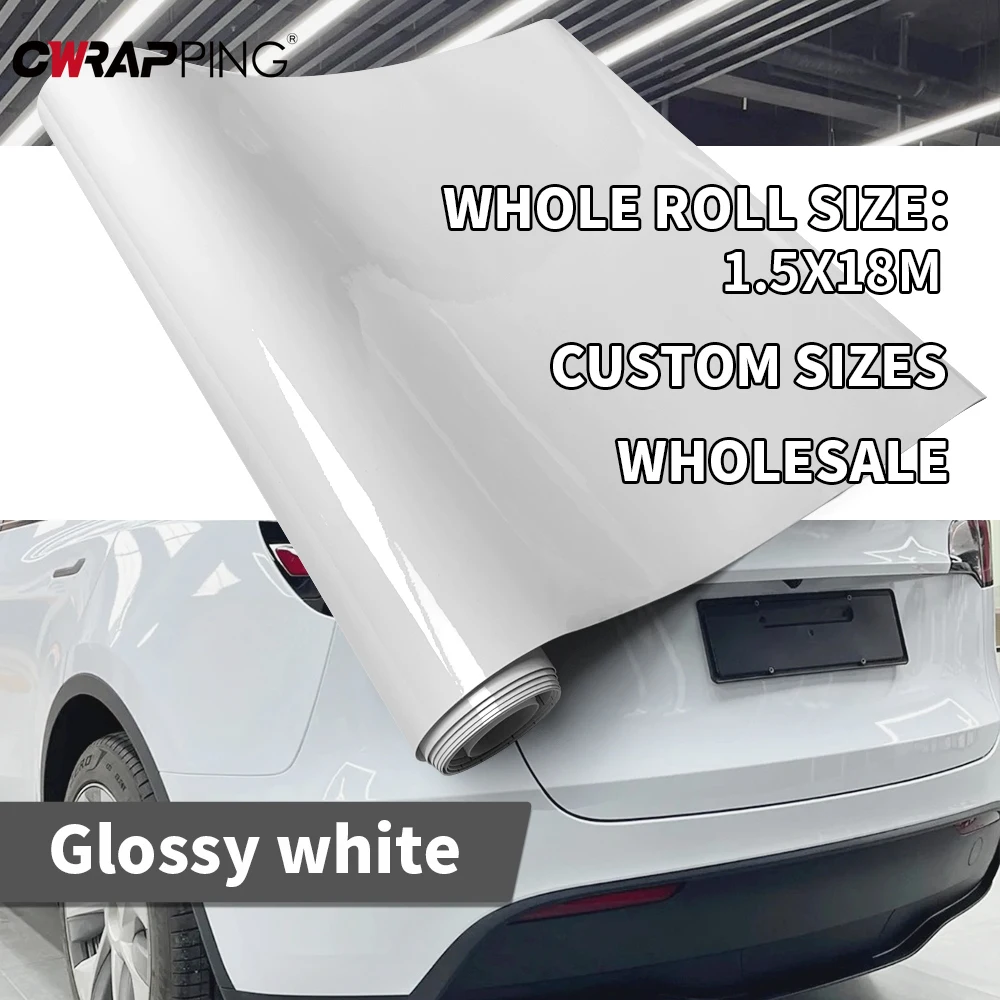 

Film Wrapping Foil Glossy White Automotive Vinyl Wrap Car Stickers Exterior Body Covering Vinyls Custom Sticker Adhesive Parts