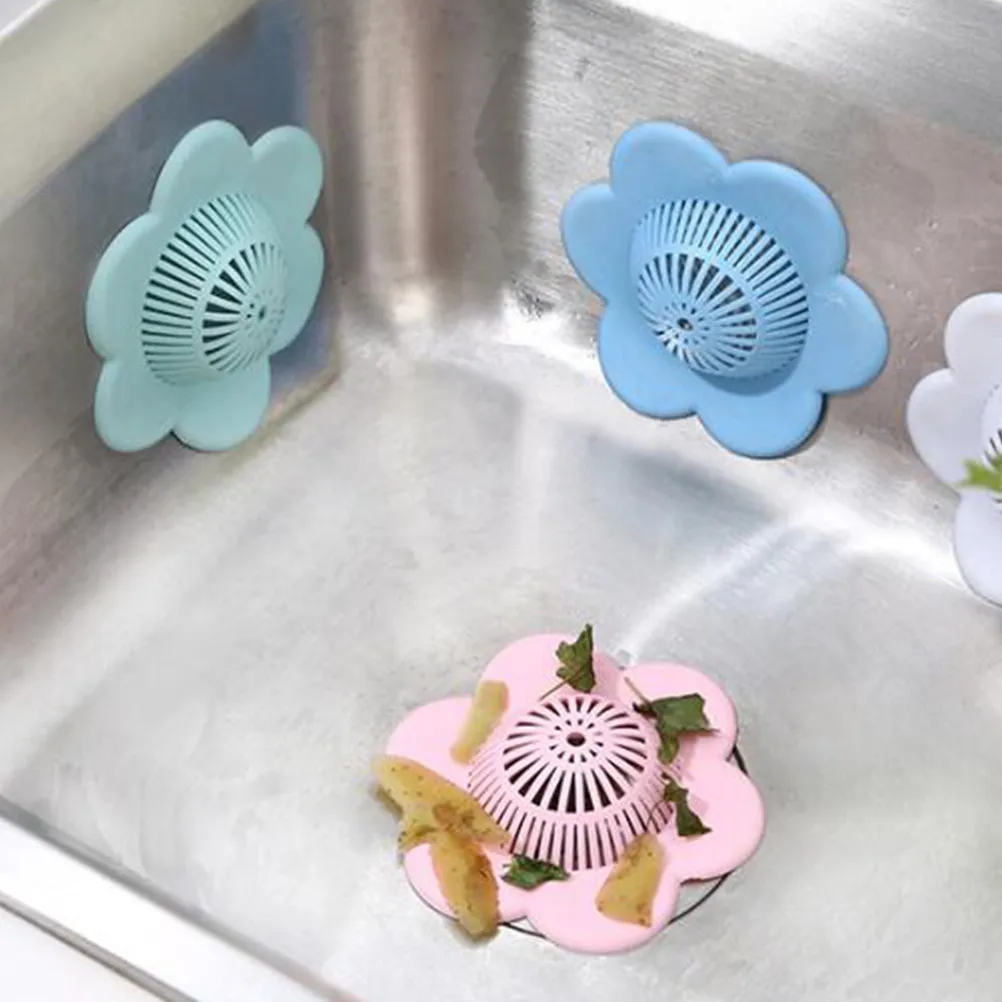 

3Pcs Silicone Floor Drain Filter Hollow Palm Shape Drain Cover Kitchen Bathroom Sink Strainer Trap Debris Prevent Clogging