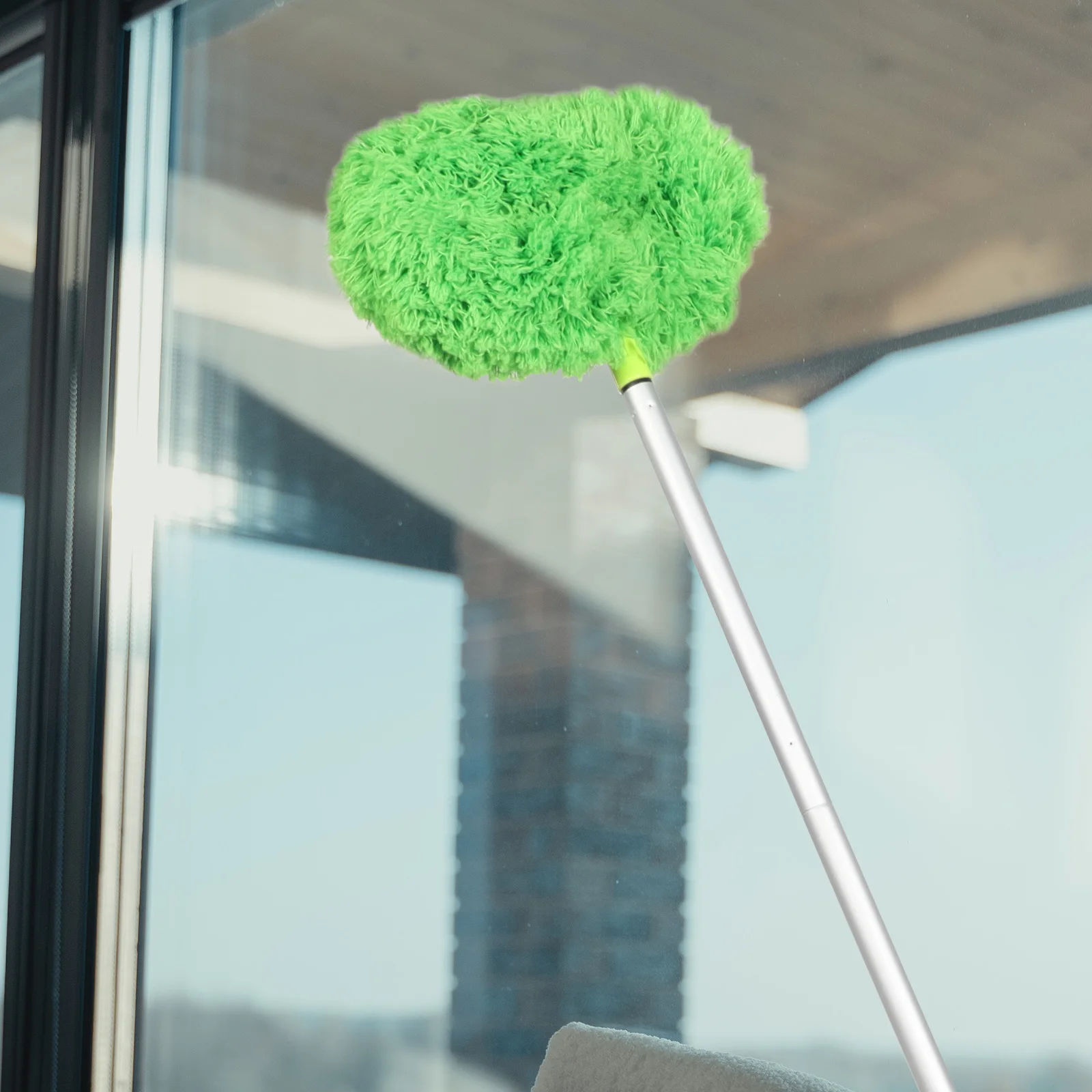 

Duster with Extension Pole for Car Home Office Dust Remover Green Aluminum Long Handle Ceiling Fan Cleaner Extra Long Duster