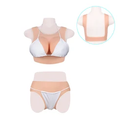 KOOMIHO Combo Sale Hollow Back Silicone Breast Forms B C D E G CUP and  Panties Silicone Penetratable Vagina Boxer Briefs Men 1G