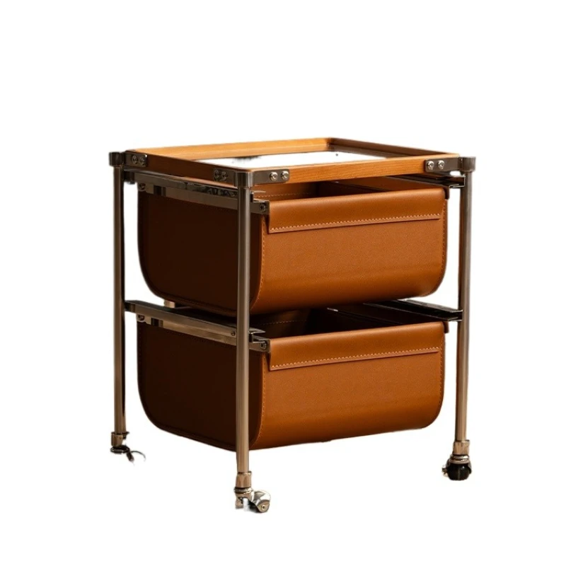 

Cherry wood bedside solid wood bucket cabinet, stainless steel storage living room against the wall dining side cabinet