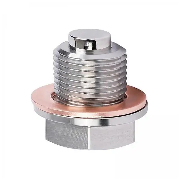 Oil Drain Plug Screw Kit Magnetic Sump Nut Durable Stainless Steel M18X1.5 Cooper Washer for Vehicle Oil Pan Maintenance