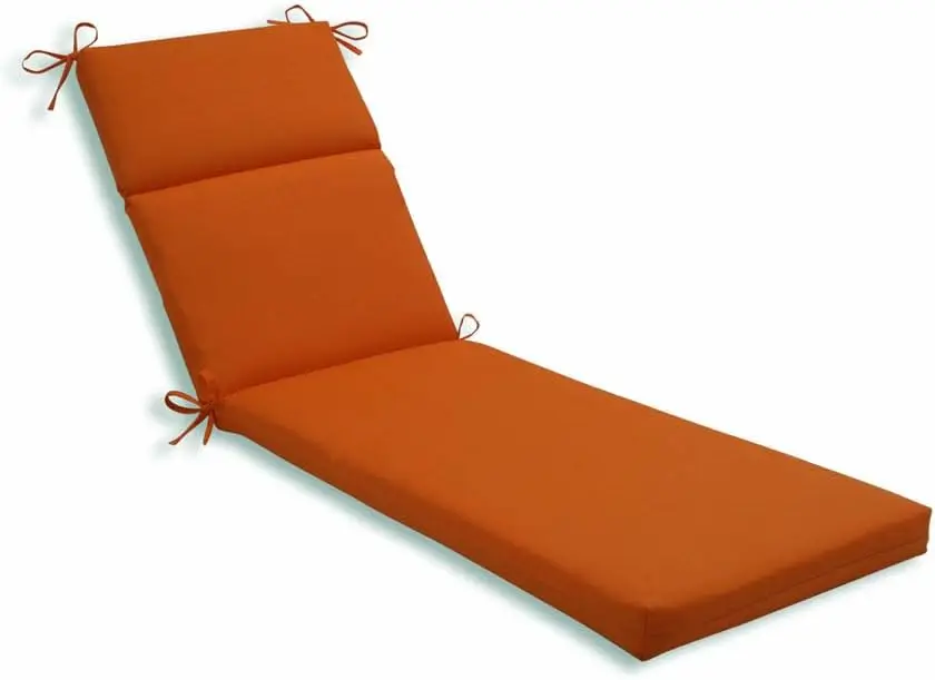 

Pompeii Solid Indoor/Outdoor Patio Chaise Lounge Cushion Plush Fiber Fill, Weather and Fade Resistant, 72.5" x 21", Orange