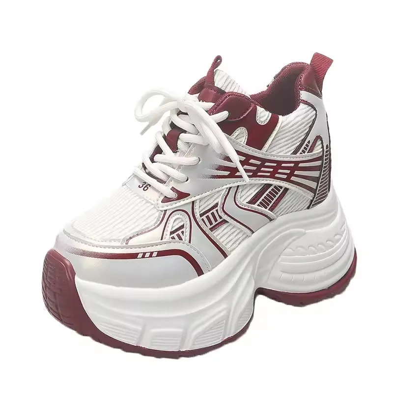 

Женская дышащая сетчатая обувь для папы, новые осенние повседневные спортивные прогулочные туфли на толстой подошве в стиле ретро, массивные кроссовки на высокой платформе 10 см