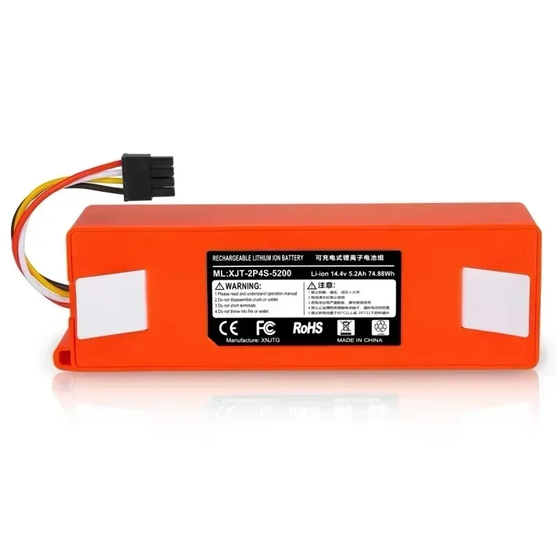

BRR-2P4S-5200D 14.4V Replacement Battery for XIAOMI 1S 1ST Roborock SDJQR01RR Sweeping Mopping Robot Vacuum Cleaner 128Ah