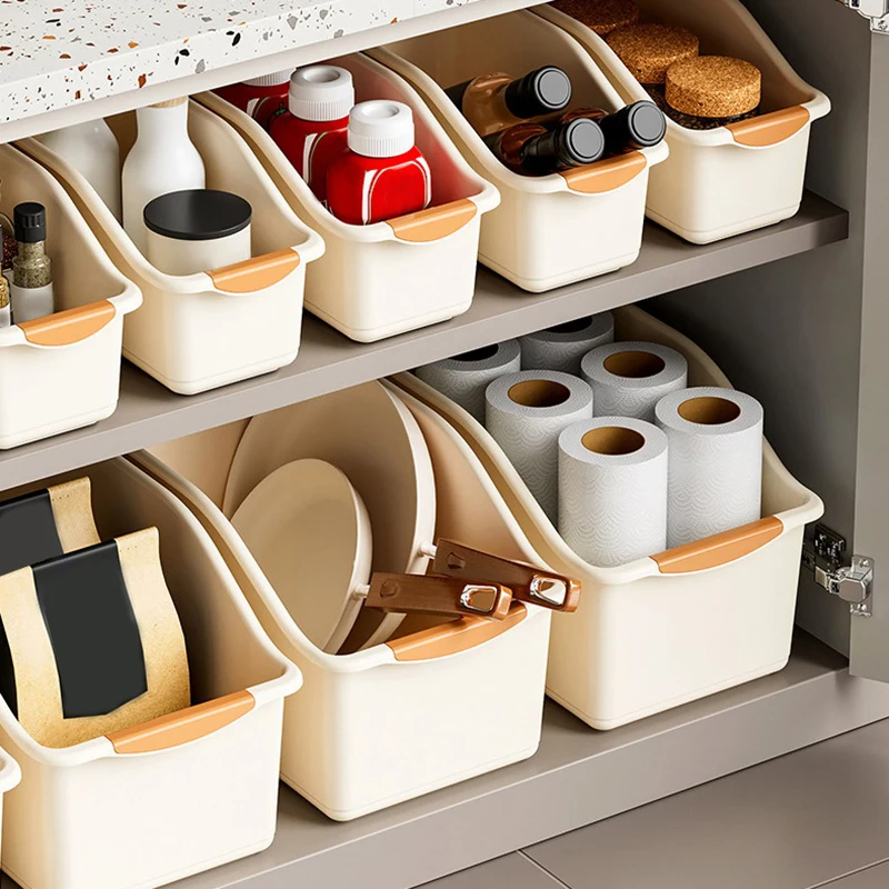 Drawer-type Cabinet Storage Box With Pulley Gap Sundries Kitchen Storage Box Large Capacity Multifunctional Storage Box