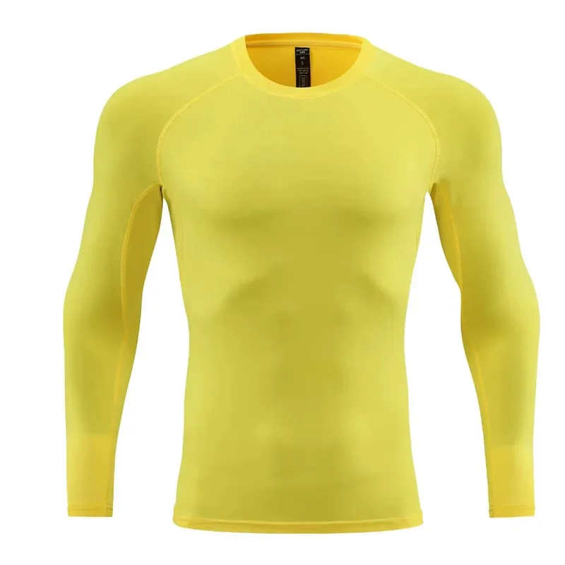 Men Long Sleeve Slim Tops Tees Sportswear Gym Fitness Compression T-shirt Running Football Jersey Outdoor Jogging Tight Quick