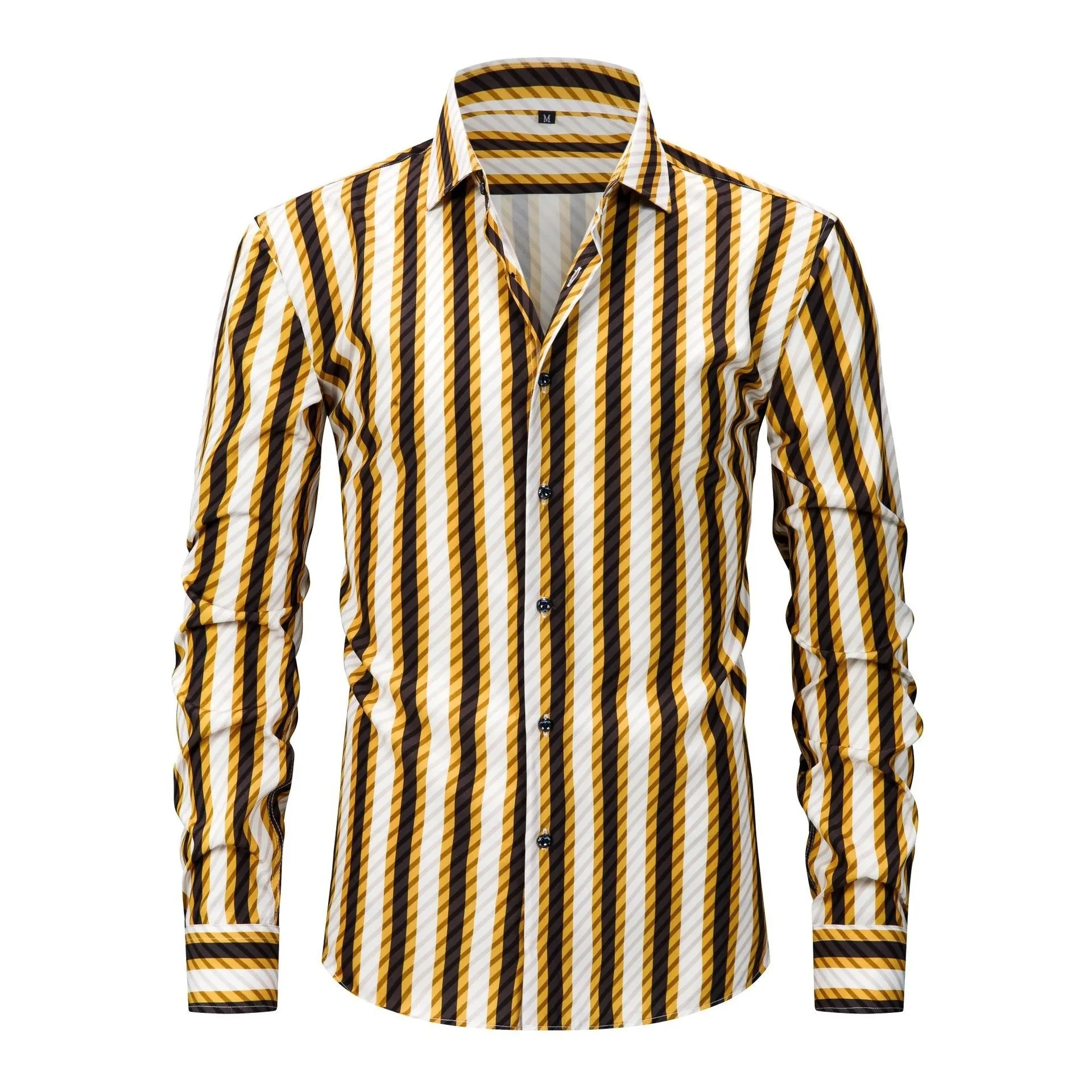

New high-quality men's long-sleeved checked shirt - non-ironing and anti-wrinkle casual top - suitable for business and daily we