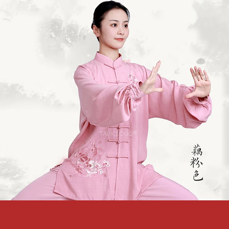 2025 Women's Tai Chi Kung Fu Suit - Cotton Linen Baduanjin Qigong Training Wear for Spring Summer Martial Arts - Image 2