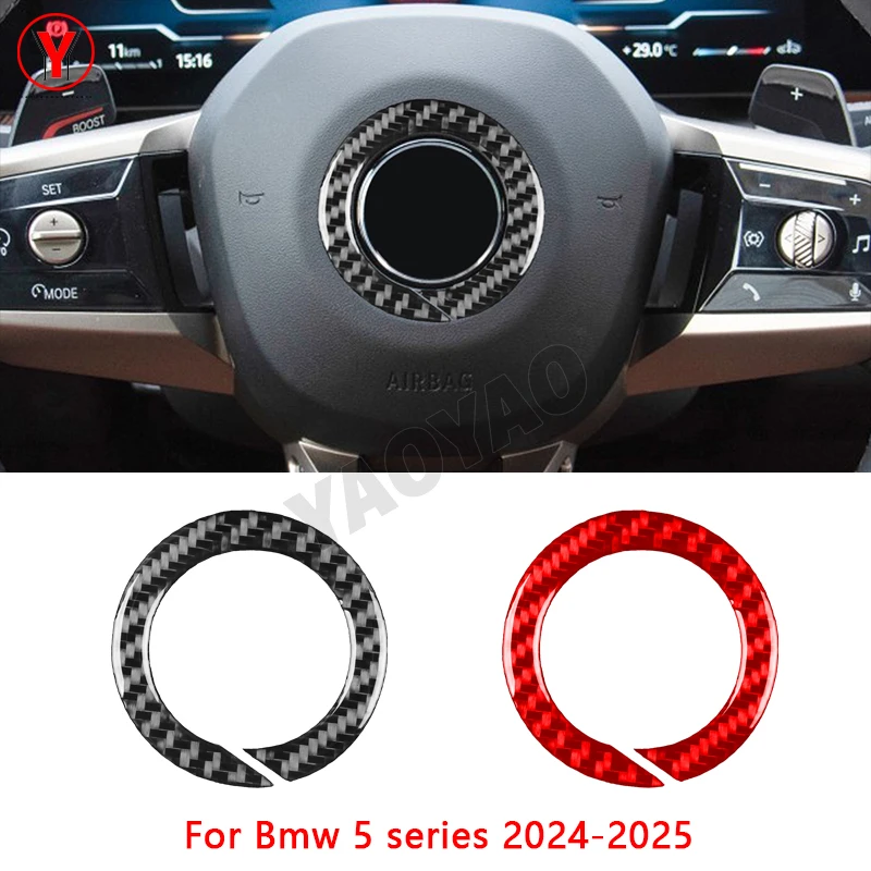 

Carbon Fiber Wing Mirror Emblem Decorative Ring Cover Car Accessories Sticker For BMW 5 Series i5 G60 G68 2024 2025