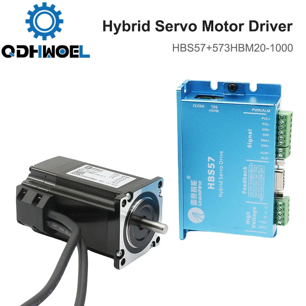 

QDHWOEL Leadshine Hybrid Servo Motor Driver HBS57+573HBM20-1000 HBS507 nema23 3 Phase Hybrid Servo Closed Loop