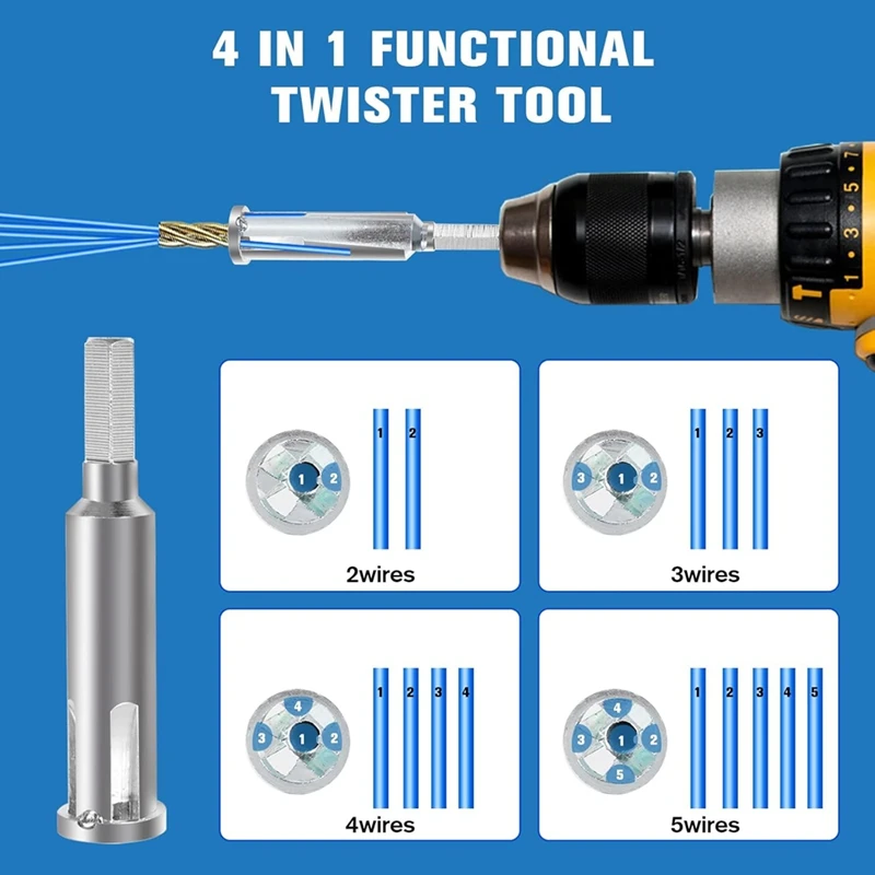 For Drills Wire Stripper Tool Connector Driver With 1/4 Inch Chuck Cable Quick Stripping And Twisting Tool