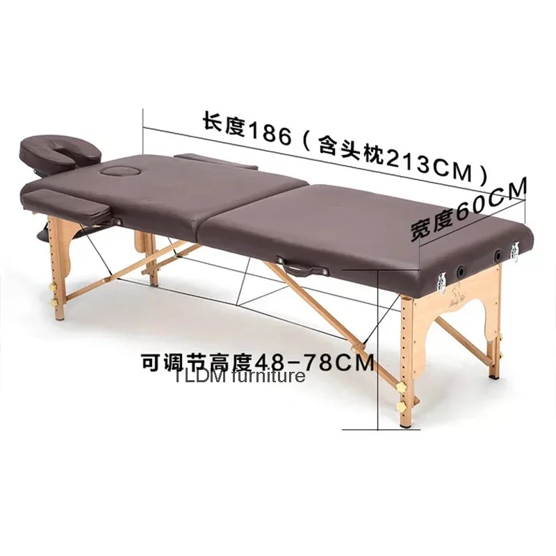 Original Folding Spa Massage Table Salon Furniture Wooden Massage Bed Portable Acupuncture Beauty Therapy Tattoo Table