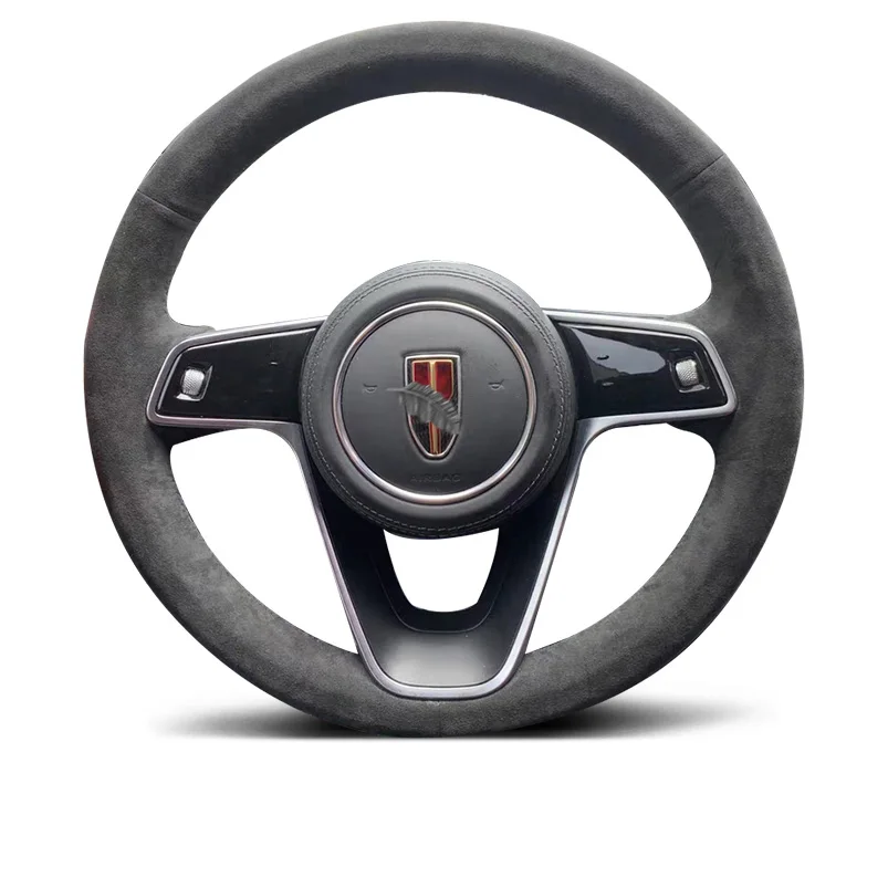 

For Hongqi H5 H7 H9 Hs5 Hs7 Manual Hand Sewn Needle Thread Car Steering Wheel Cover Car Accessories Suede Leather Carbon Fibre