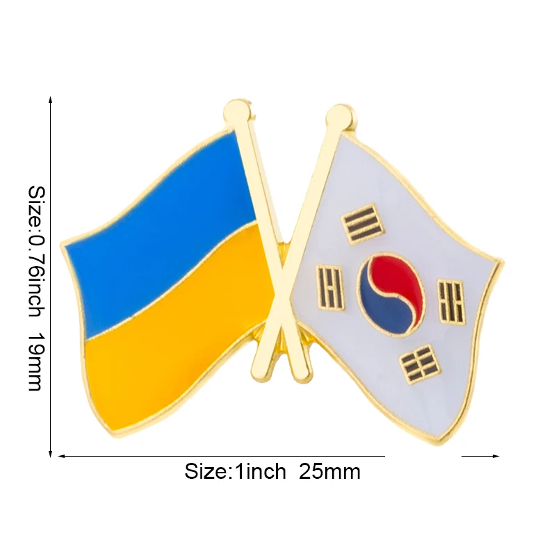 1-5-10-50-100pcs Ukraine Badge Brooch Natinal Lapel Pins Flag Lapel Pins Country Flag Badge