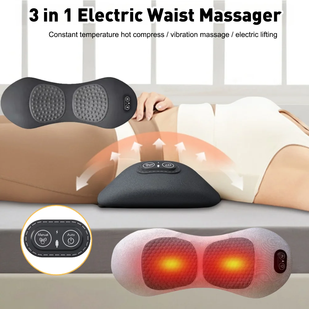 

NEW Electric Waist Pillow Back Massage Protection Pad Massage Lying Flat Waist Relief Waist Support Heating Vibrating Massager