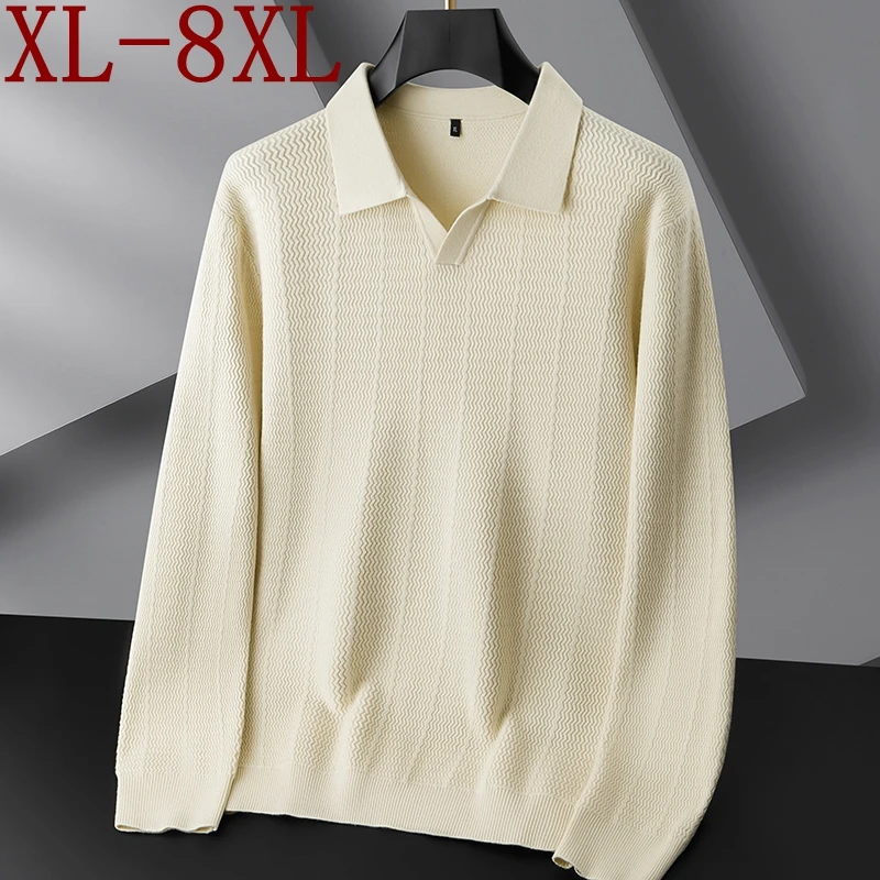 

8XL 7XL 6XL 2024 New Design Fall Winter High End Thick Warm Sweater Men Long Sleeve Lapel Mens Sweaters Fashion Christmas Jumper