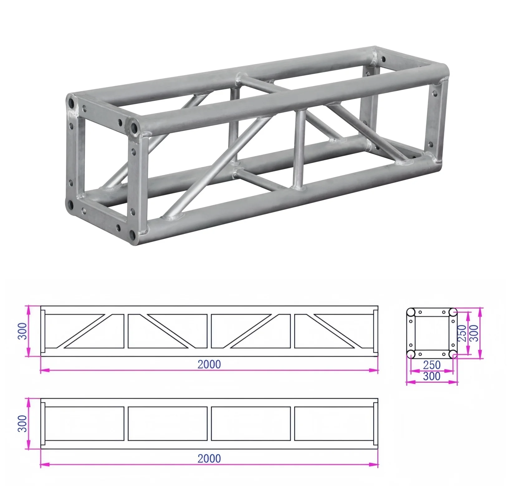 【High Quality】Aluminum Alloy Modular Truss Structure-Easy Installation For System With Customizable Lengths 500kg Load Capacity