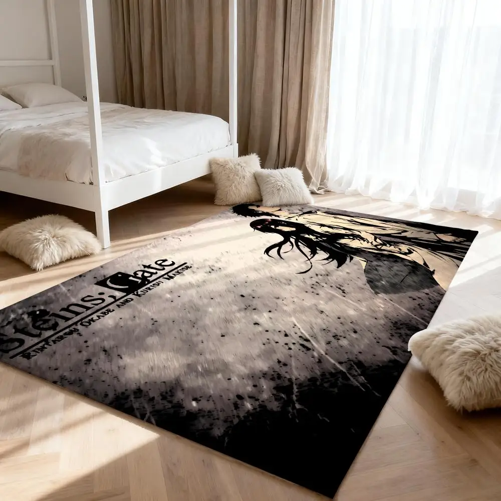 

s-Steins Gates cool anime Floor Mat Soft Thickened Absorbent Non-Slip Bedroom Living Room Door Mat Home Decor Flannel Rugs
