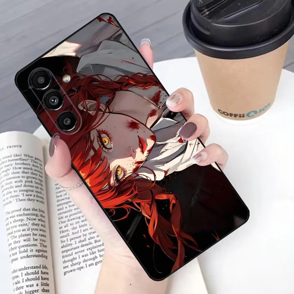 C-Chainsaw Man Makima  Phone Case For Samsung S24,23,22,30,21,10,9,Ultra,Plus,Lite,FE,Soft Silicone Black Cover