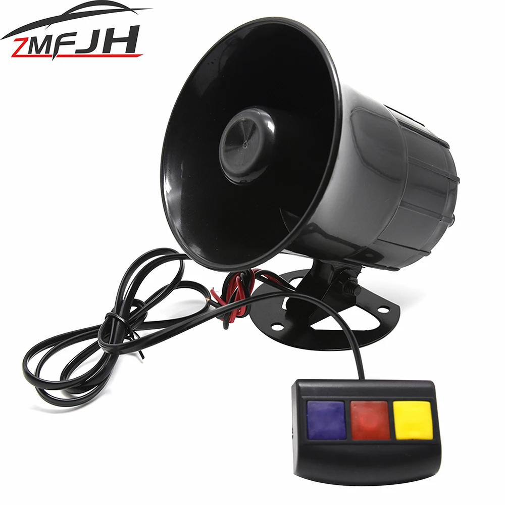 12V Car Motocycle 3 Tone Sound Loud Car Warning Alarm Speaker Siren Air Horn Loudspeaker Car Electric Horn 12V 20W Universal