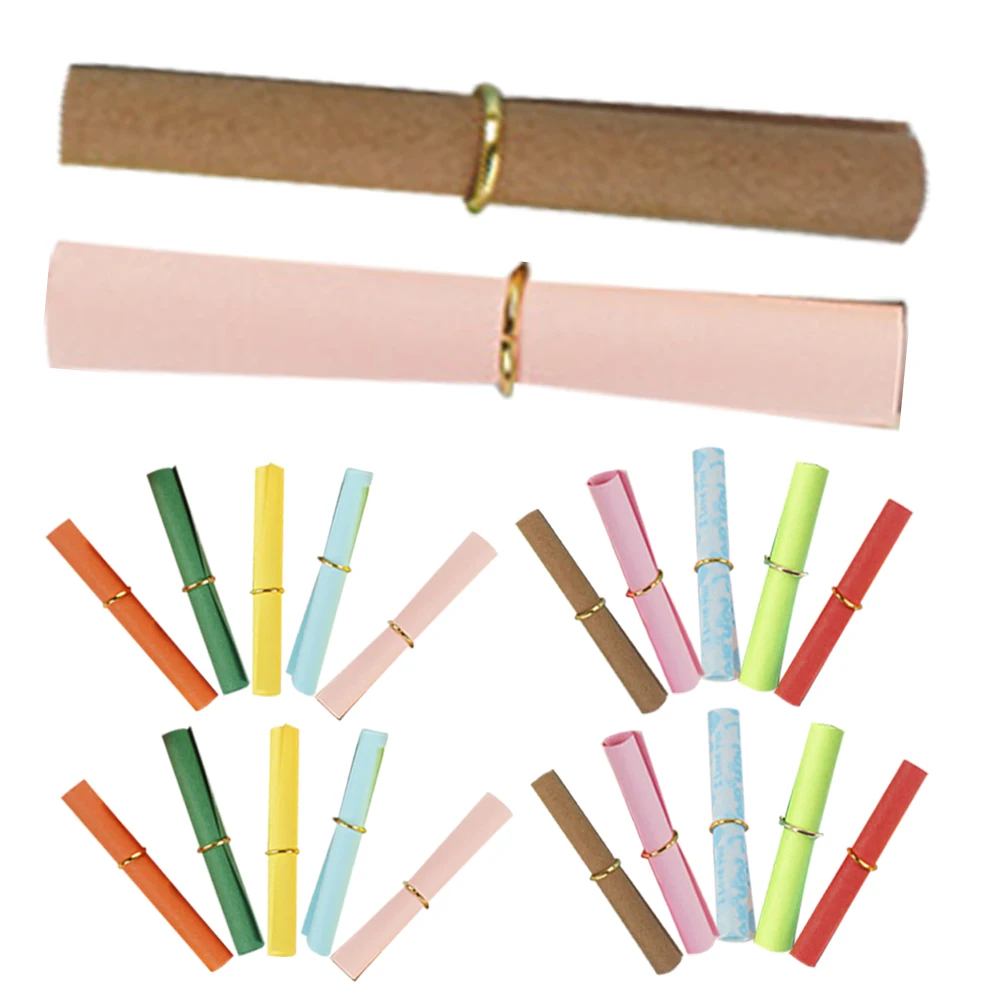 

140pcs Wishing Colorful Paper Scrolls Blank Scroll Invitations Mini Writing Scrolls Decorative Paper
