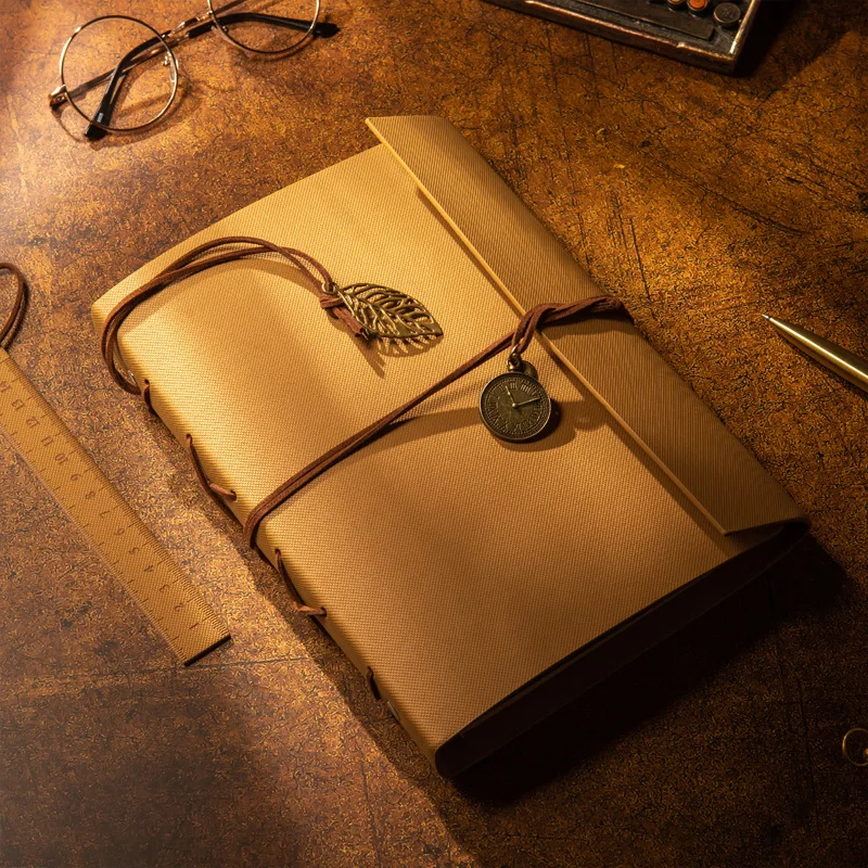 PU Surface Vintage Photo Album DIY Self Adhesive Handmade Photo Album Loose-leaf Film Coated  Album Gift Envelope Storage