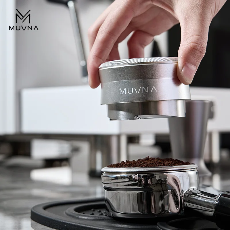 MUVNA Gravity Auto Adjustable Height Coffee Tamper & Distributor 51mm 53mm 58.35mm Espresso Leveling Tool