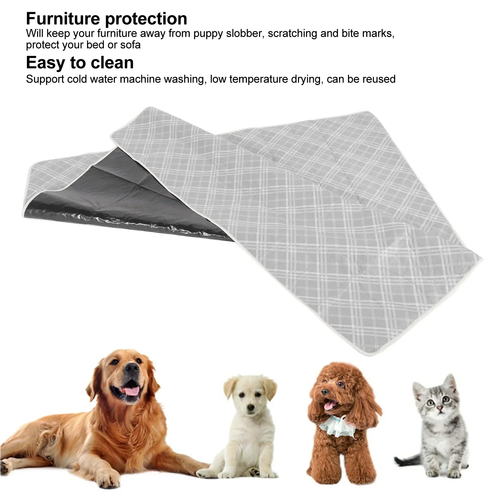 Washable Dog Pee Pads Super Absorbent Quick Dry Leakproof Waterproof Reusable Pet Training Pads For Dogs Cats