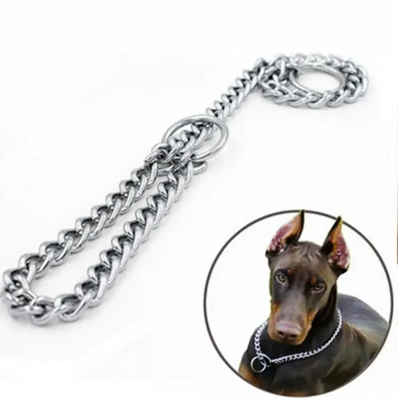 

4Size Adjustable Metal Stainless Steel Snake Chain Dog Collar Training Show Name Tag Collar Safety Control For Small Big Dog#127